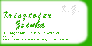 krisztofer zsinka business card